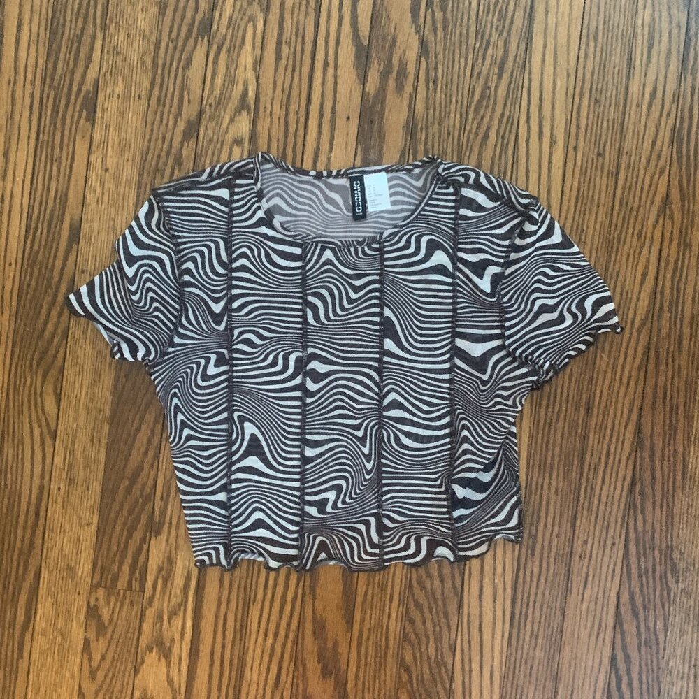 H&M Zebra print crop top size M